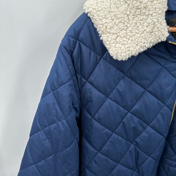 J. CREW Primaloft Quilted sherpa-lined puffer jacket in Navy Blue BM542 // M - Picture 3 of 16